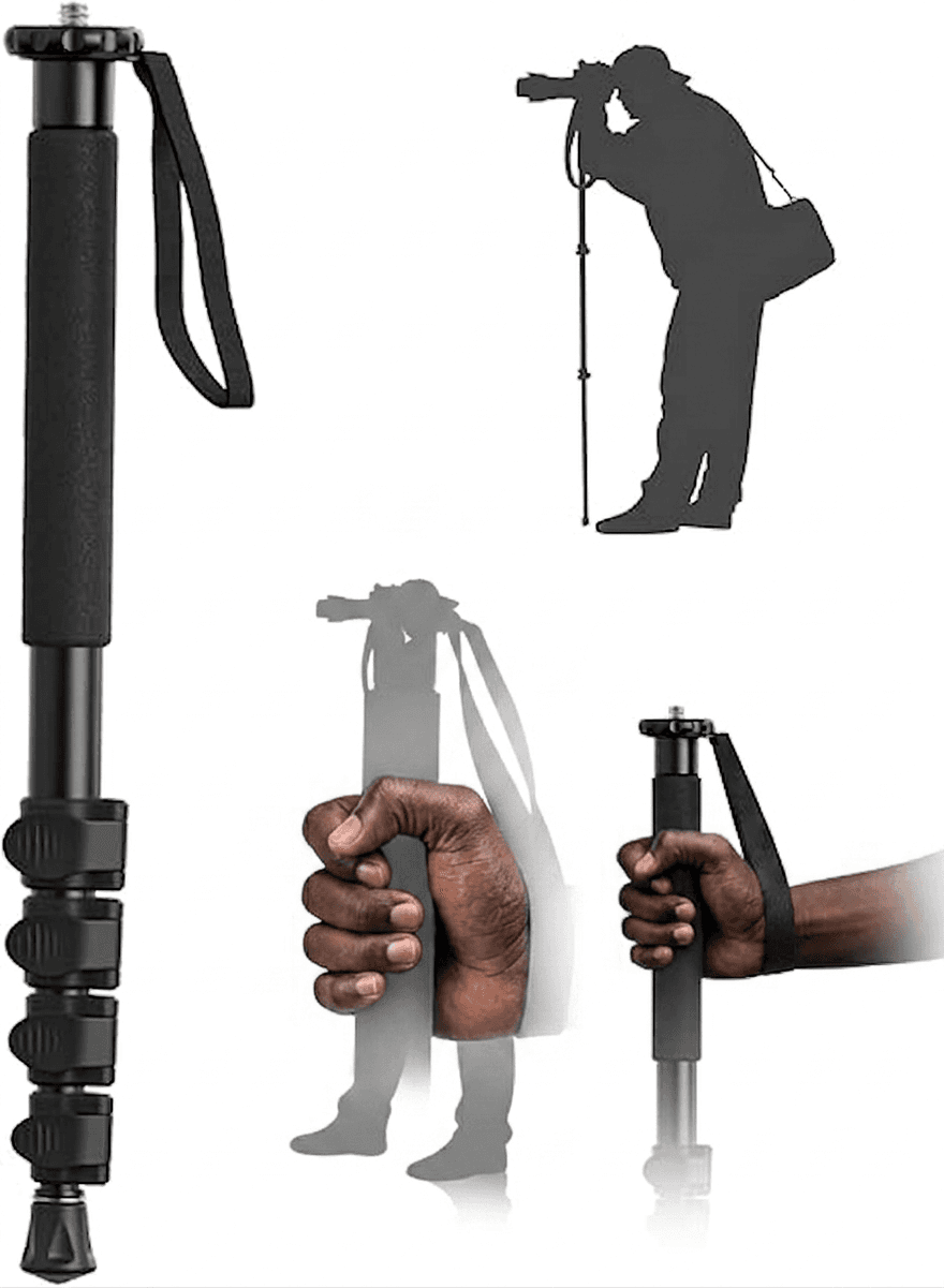 TB20 Portable Aluminum Camera Monopod – Lightweight Extendable Monopod
