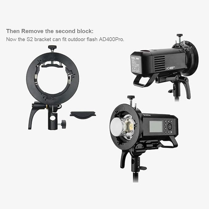 Godox S-Type Speedlite Bracket Bowens Mount (Original / S1 Standard) | For Square Head Flashes (V860II, TT685, TT600, AD200 Square Head)