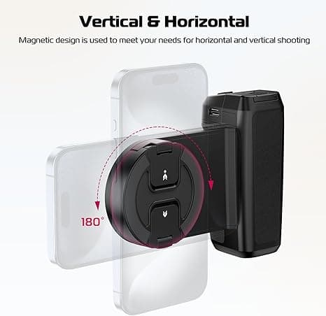 Ulanzi MA35 MagSafe Magnetic Smartphone Camera Handle Grip with Detachable Bluetooth Shutter Remote & Accessory Cold Shoe
