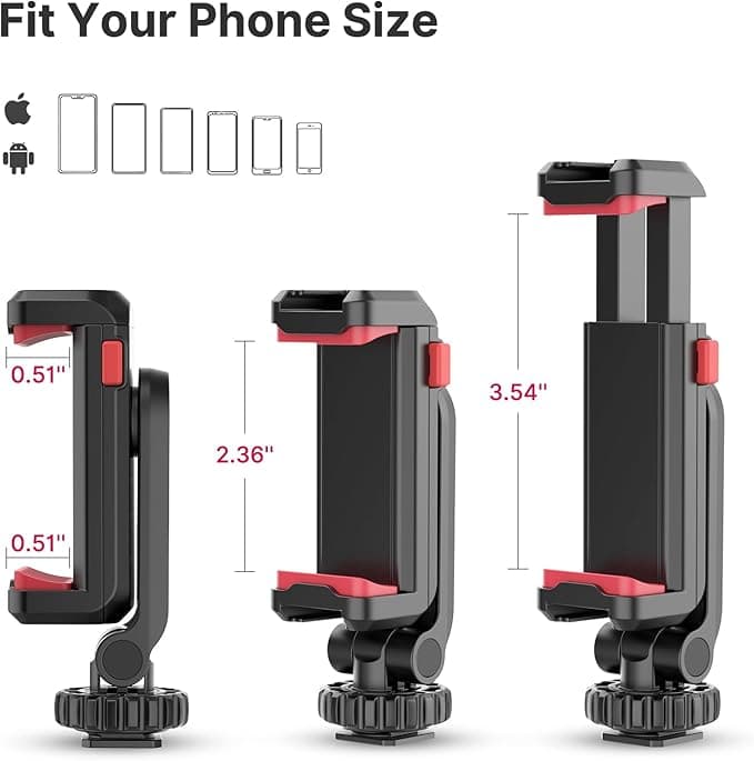 Ulanzi ST-06S Hot Shoe Phone Clamp Black Multi-Angle Smartphone Tripod Mount