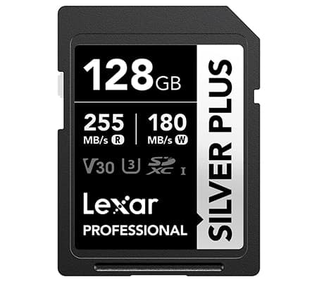 Lexar Lexar 128GB Professional SILVER PLUS SDXC UHS-I Memory Card (Brand New) – 255MB/s 4K SD Card Available128GB Professional SILVER PLUS SDXC UHS-I Memory Card (Brand New) – 255MB/s 4K SD Card Available