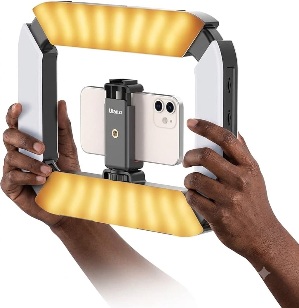Ulanzi U200 Camera Ring Light & Smartphone Video Rig – 20W Bi-Color LED with 8000mAh Power Bank