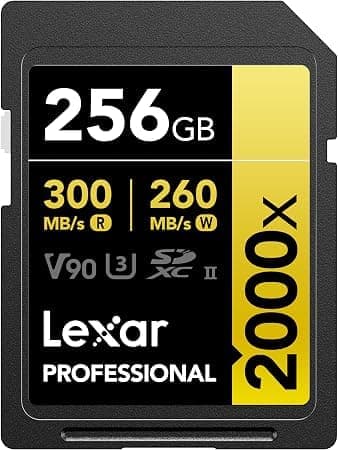 Lexar 256GB Professional 2000x V90 UHS-II SDXC Memory Card (Brand New) – 300MB/s 8K Video Card Available