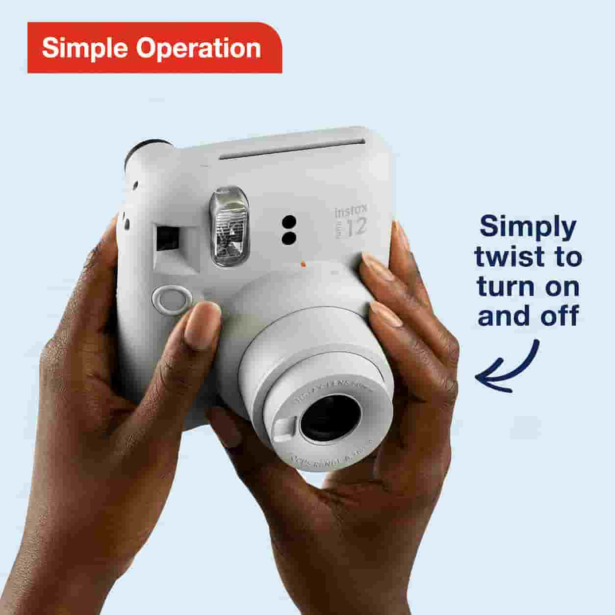 Fujifilm Instax Mini 12 Instant Camera | Built-in Selfie Mirror, Close-Up Mode, Automatic Exposure